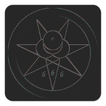 'Neon Sun' Square Sticker
