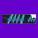 Neon Swans Fly The Night Sky bumper stickers