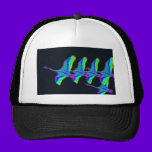 Neon Swans Fly The Night Sky hats