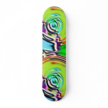 Neon Swirl Ripples Skateboard