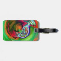 Neon Symphony Marble Tags For Bags
