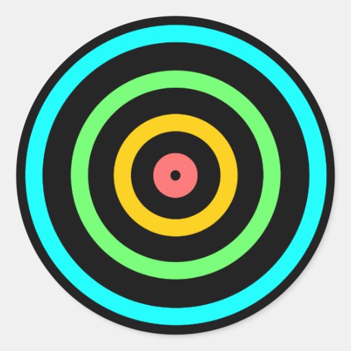 Neon Target Classic Round Sticker Zazzle