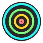 Neon Target Round Stickers