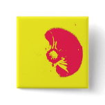 neon tea flowers button