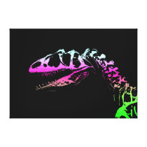 Neon vector art Allosaurus dinosaur Gallery Wrapped Canvas