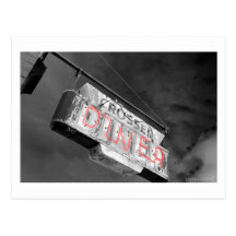 Neon Vintage Diner Sign Postcard