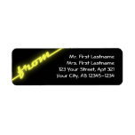 Neon Yellow & Black Return Address Labels