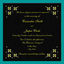 Neon Yellow Flower Sparkle invitations