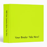 Neon Yellow, High Visibility binders