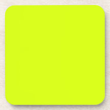 Neon Yellow, High Visibility Beverage Coaster