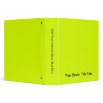 Neon Yellow, High Visibility 3 Ring Binder