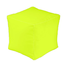 Neon Yellow, High Visibility Chartreuse Cube Pouf