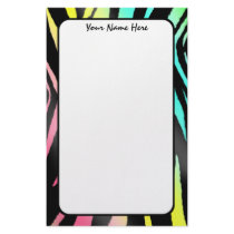 Neon Zebra Print Stationery