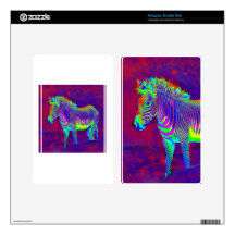 neon zebra skin decal for kindle fire