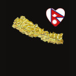 Nepal Flag Heart Map Fitted AA T-Shirt