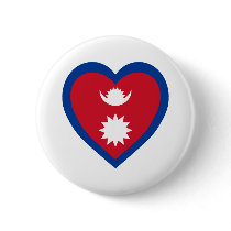 Nepal Flag Heart buttons