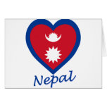 Nepal Flag Heart cards