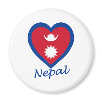 Nepal Flag Heart magnets by Vexillophile Nepal Flag Heart magnets