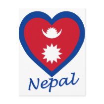 Nepal Flag Heart postcards