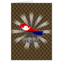 Nepal Flag Map 2.0 Greeting Card