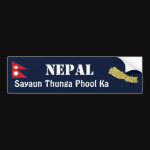 Nepal Flag Map Text Bumper Sticker