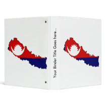 Nepal Flag Map full size 3 Ring Binder