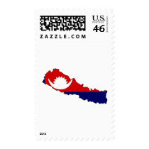 Nepal flag map postage by FlagStore Nepal flag map postage
