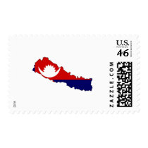 Nepal flag map postage by FlagStore Nepal flag map postage