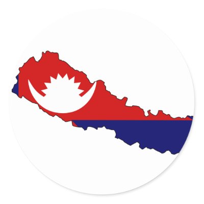 Nepal flag map sticker by