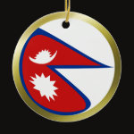 Nepal Fisheye Flag Ornament