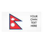 Nepal Flag Customized Photo Card