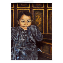 Nepal Orphan in Monastery Greeting Cards