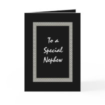 NEPHEW Pageboy Invitation Checkerboard Design Greeting Card