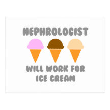Nephrologist ... Will Work For Ice Cream Post Card