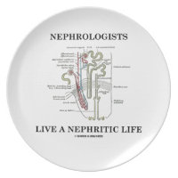 Nephrologists Live A Nephritic Life (Nephron) Party Plate