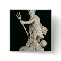 Neptune Calming the Waves, 1757 Pinback Button