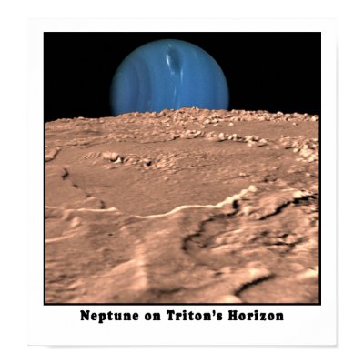 Neptune on Triton's Horizon Print by AstroBaby