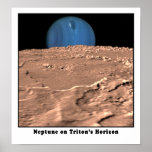 Neptune on Triton's Horizon Print