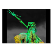 Neptunes Fountain, Alexanderplatz,Black Back Business Card Template