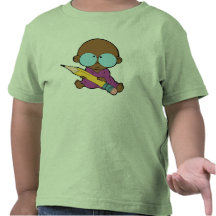 Nerd boy big glasses & pencil t shirt