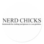 Nerd Chicks Round Stickers