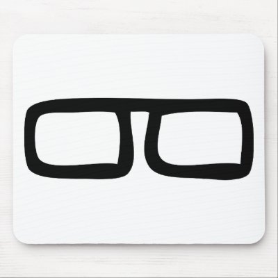 nerd eyeglasses mouse mat by Tomaniac