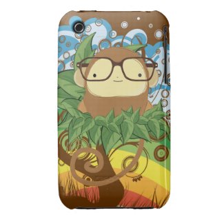 nerd monkey on leaves