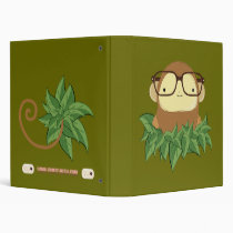 nerd monkey on leaves binders