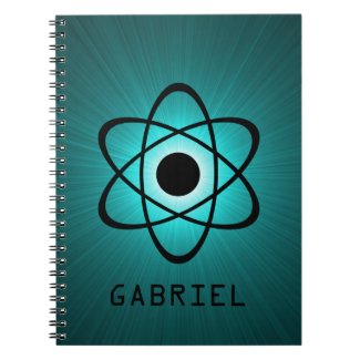 Nerdy Atomic Notebook, Teal Spiral Note Books