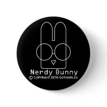 Nerdy bunny badge pins