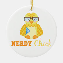 Nerdy Chick Christmas Ornament