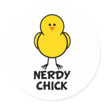 Nerdy Chick stickers by chicktshirts8 Nerdy Chick stickers