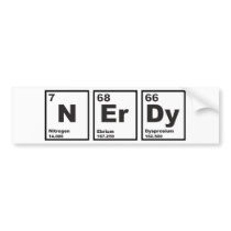 Nerdy Elements Bumper Stickers