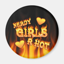 nerdy girls r hot fridge magnet